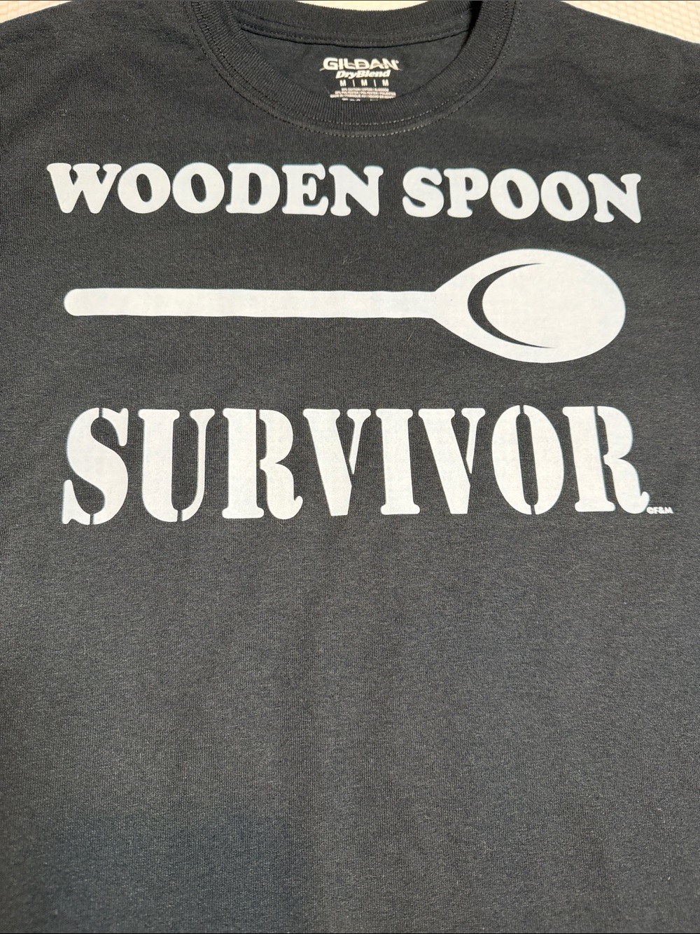 Gildan Black 'Wooden Spoon Survivor' Graphic Tee - Picture 5 of 6